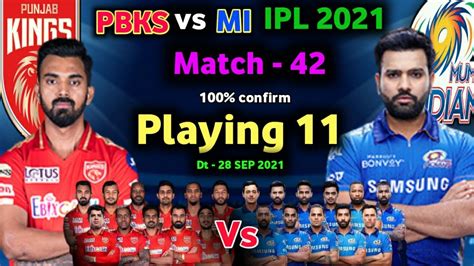 Mumbai Indians vs Punjab Kings, 42nd Match .